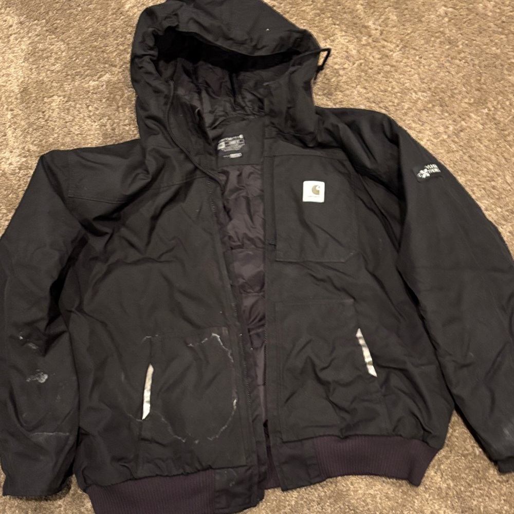 Carhartt Black Hooded Jacket with Logo